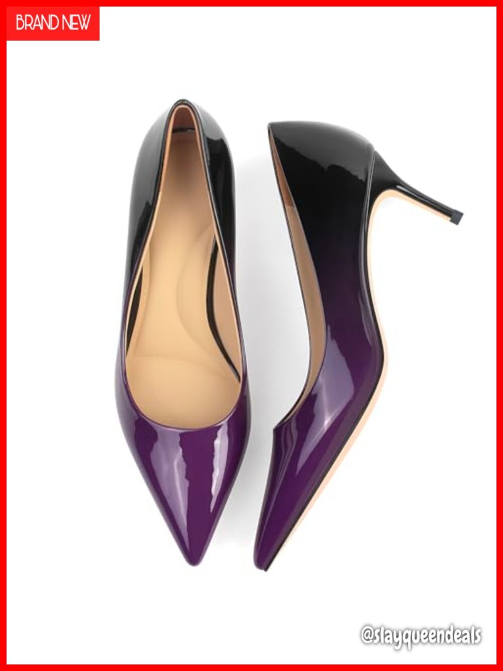 Women's Kitten Heels Pumps Faux Leather Pointed Toe 2.25" Stiletto Dress